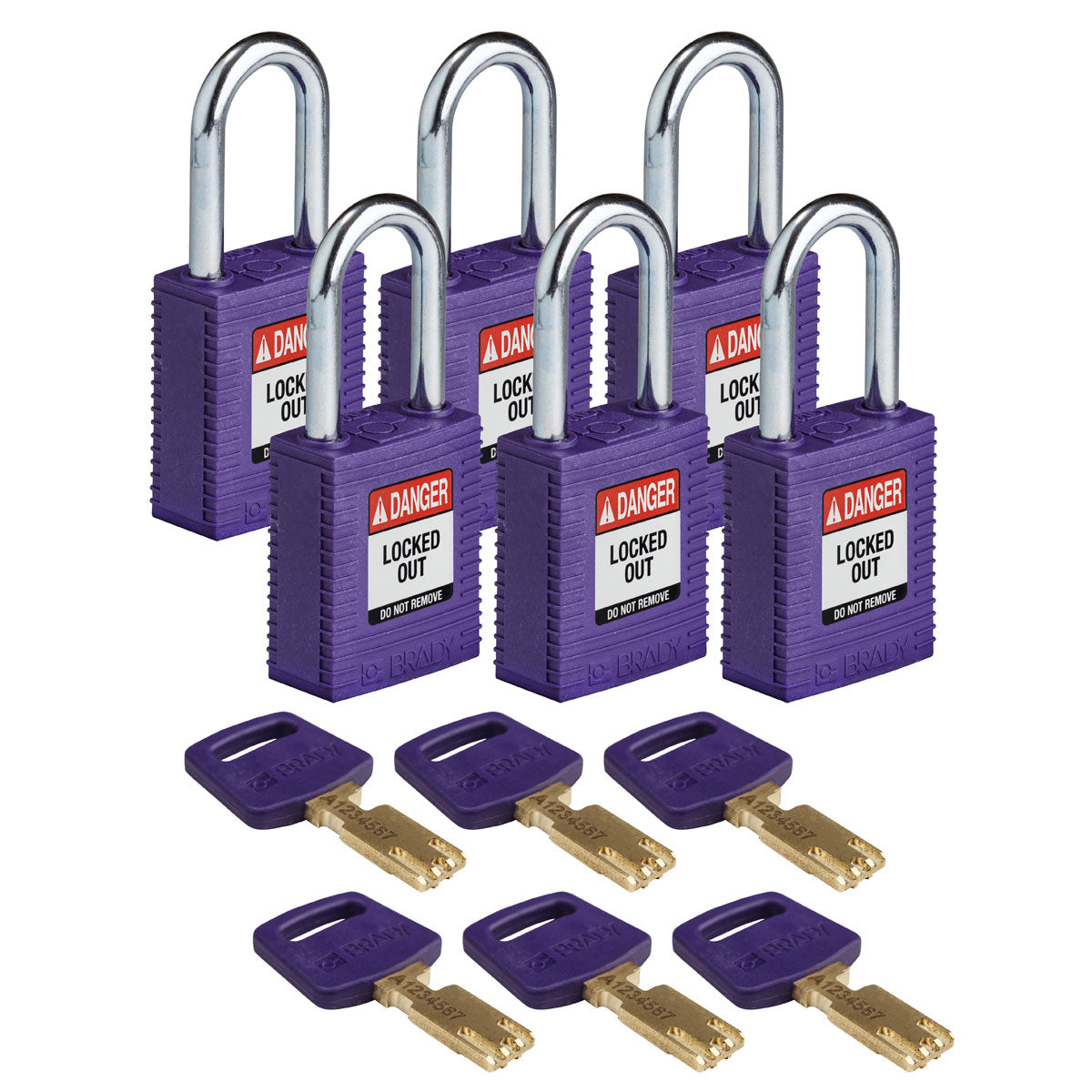 Nylon Padlock 1.5" Steel Shkl KD PL 6PK