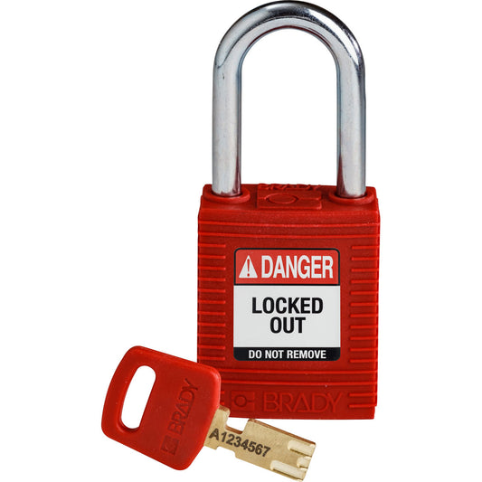 Nylon Padlock 1.5" Steel Shackle KD RD