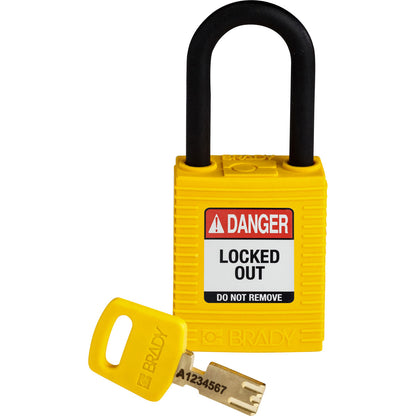 Nylon Padlock 1.5" Plastic Shackle KD YL