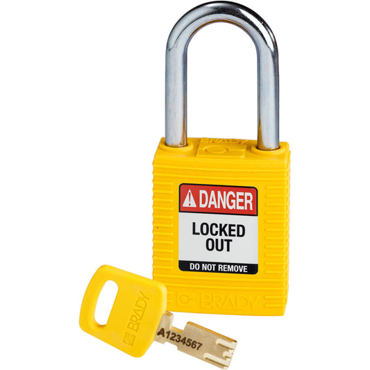 Nylon Padlock 1.5" Steel Shackle KD YL