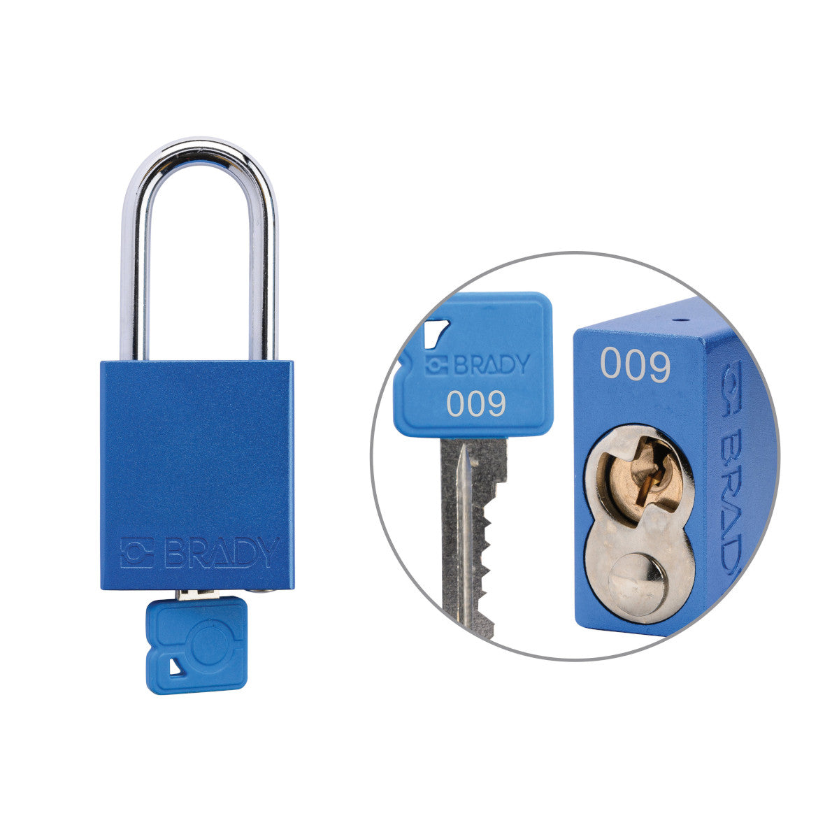Padlock Alum BLU 1.5in Steel KeyCode9