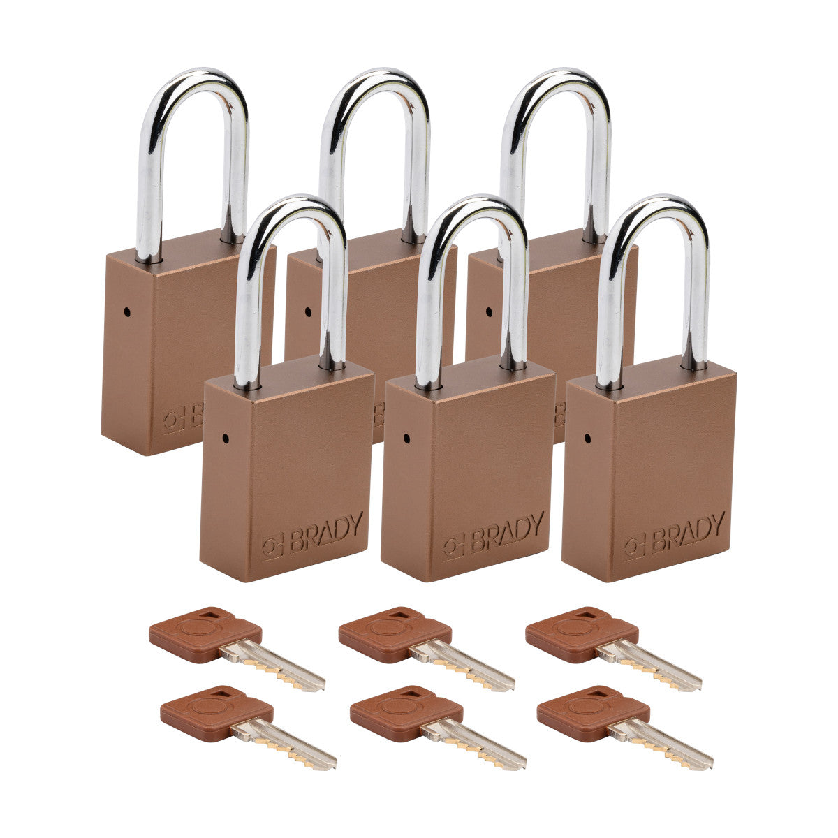 ALU Padlocks Steel Shackle BRN KA6pk