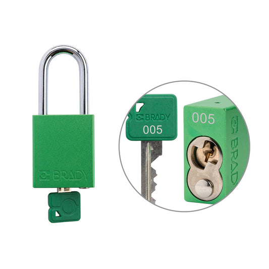 Padlock Alum GRN 1.5in Steel KeyCode5