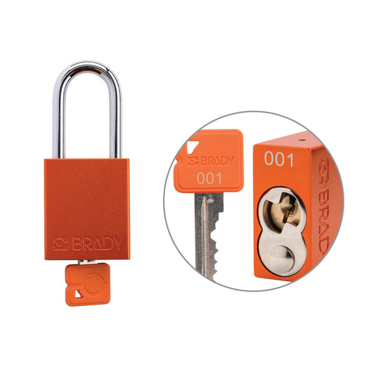 Padlock Alum ORG 1.5in Steel KeyCode1