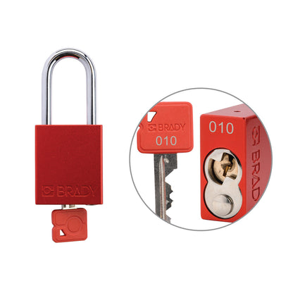 Padlock Alum RED 1.5in Steel KeyCode10