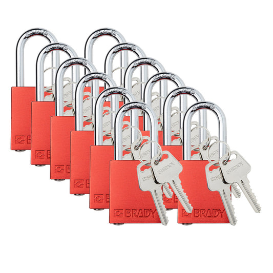 Alum Padlock 1.5" Stl Shkl KA RD 12PK