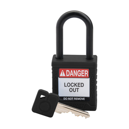 Nylon Padlock KD Plastic Shackle BLK Ea