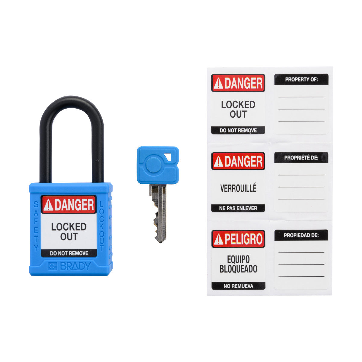 Plastic Padlock 1.5" Shackle KA BU 6PK