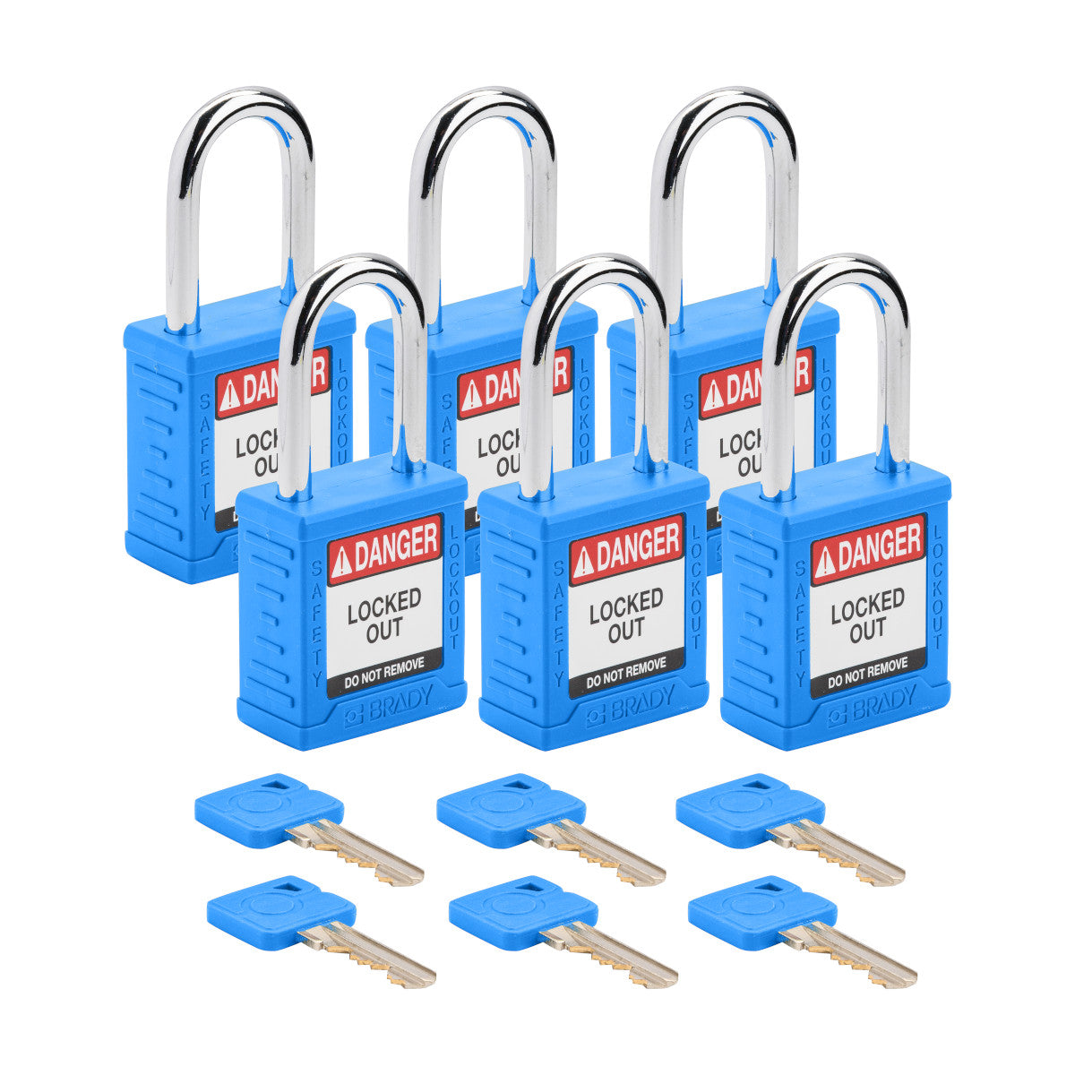 Plastic Padlock 1.5" Stl Shkl KA BU 6PK