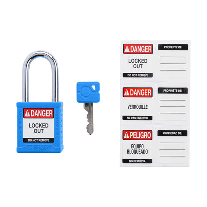 Plastic Padlock 1.5" Stl Shkl KA BU 6PK