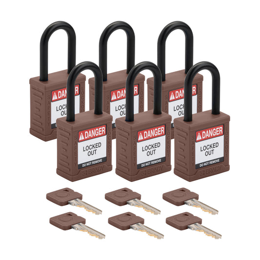 Nylon Padlocks Plastic Shackle BRN KA6pk