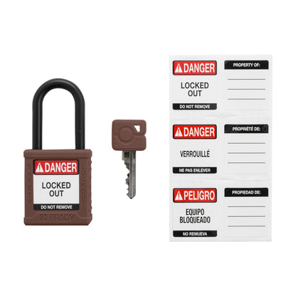 Nylon Padlock KD Plastic Shackle BRN Ea