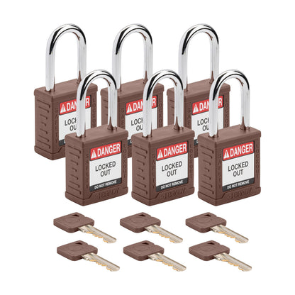 Nylon Padlocks Steel Shackle BRN KA6pk