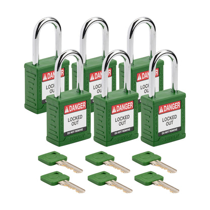 Plastic Padlock 1.5" Stl Shkl KA GN 6PK