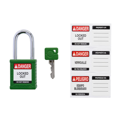 Plastic Padlock 1.5" Stl Shkl KA GN 6PK