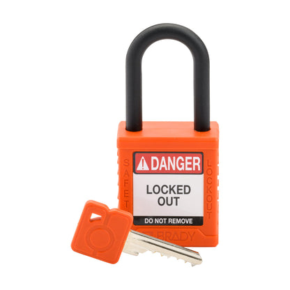 Plastic Padlock 1.5" Shackle KA OR 6PK