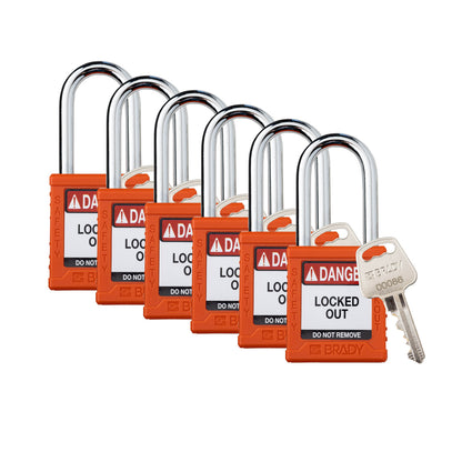 Plastic Padlock 1.5" Stl Shkl KA OR 6PK