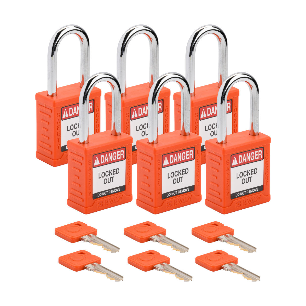 Plastic Padlock 1.5" Stl Shkl KD OR 6PK