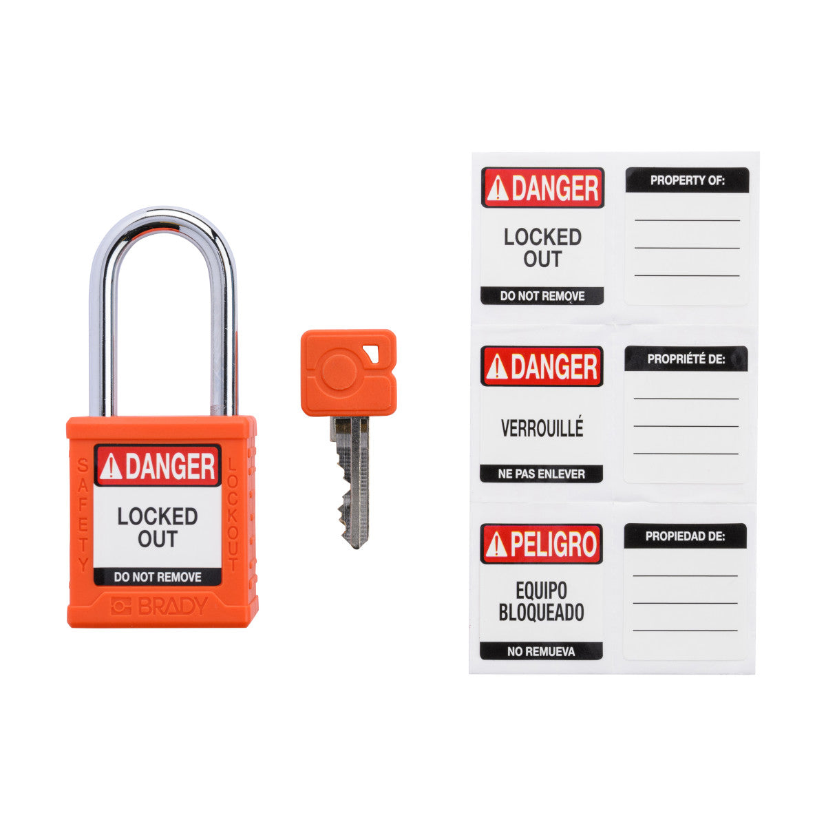 Plastic Padlock 1.5" Stl Shkl KD OR 6PK