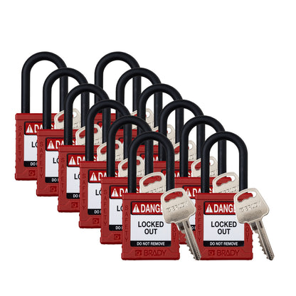 Plastic Padlock 1.5" Shackle KA RD 12PK