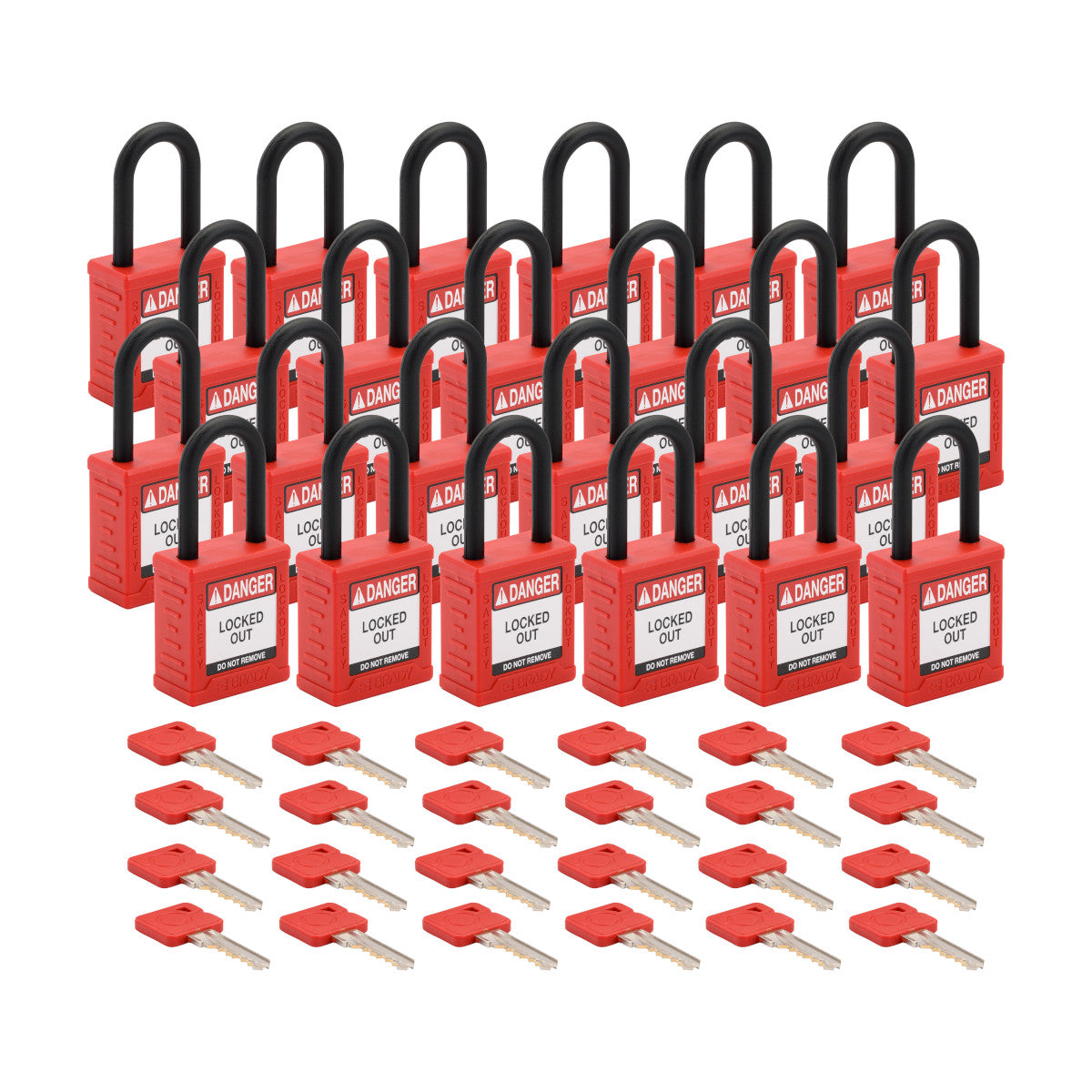 Standard Key Retaining Lockout Plastic Padlock 1.5in Plastic Shackle KA ...