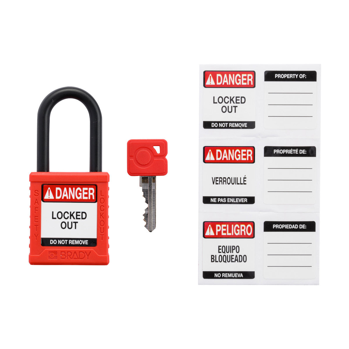 Plastic Padlock 1.5" Shackle KA RD 6PK