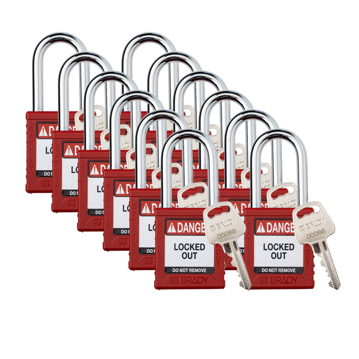 Plastic Padlock 1.5" Stl Shkl KD RD 12PK