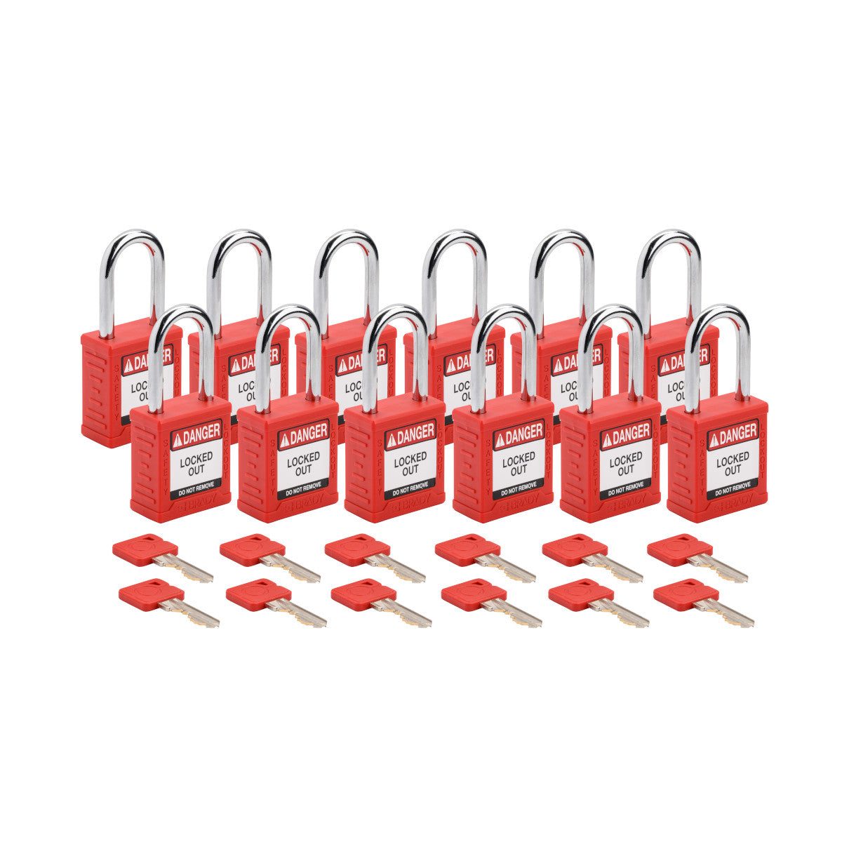 Plastic Padlock 1.5" Stl Shkl KA RD 12PK