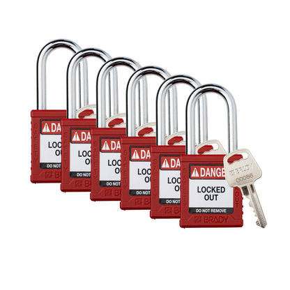 Plastic Padlock 1.5" Stl Shkl KD RD 6PK