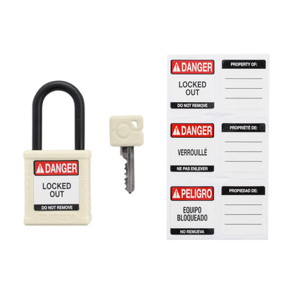 Nylon Padlock KD Plastic Shackle WHT Ea