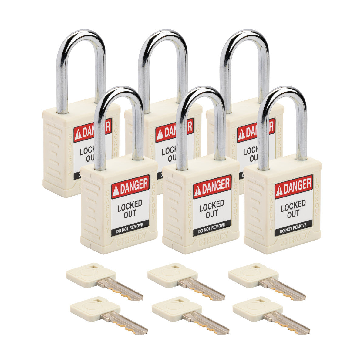 Nylon Padlocks Steel Shackle WHT KA6pk