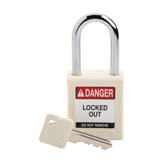 Nylon Padlock KD Steel Shackle WHT Ea