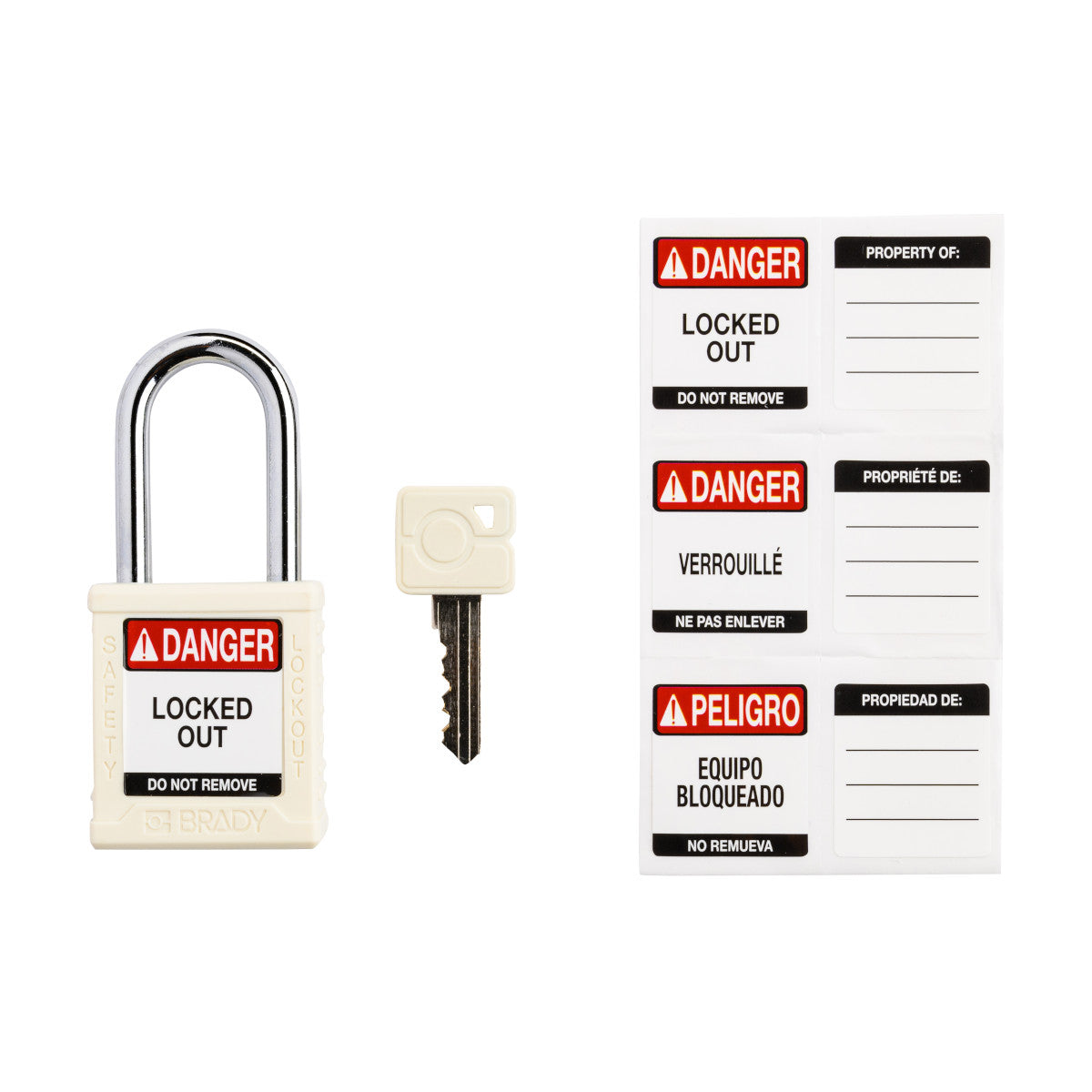 Nylon Padlocks Steel Shackle WHT KA6pk