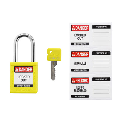 Plastic Padlock 1.5" Stl Shkl KD YL 6PK