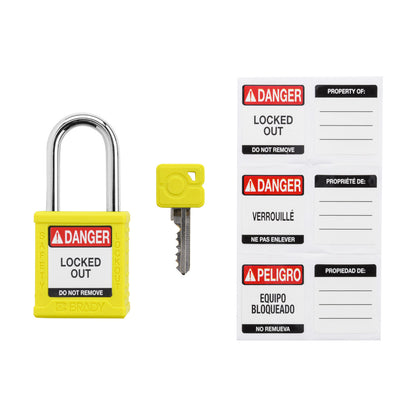 Plastic Padlock 1.5" Stl Shkl KA YL 6PK