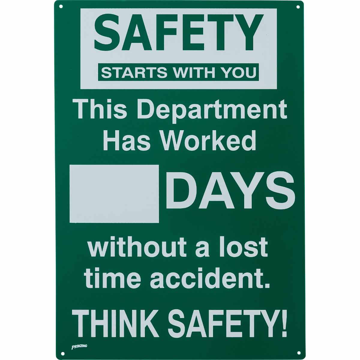 PRINZING SAFETY RECORD SIGN. DEPT