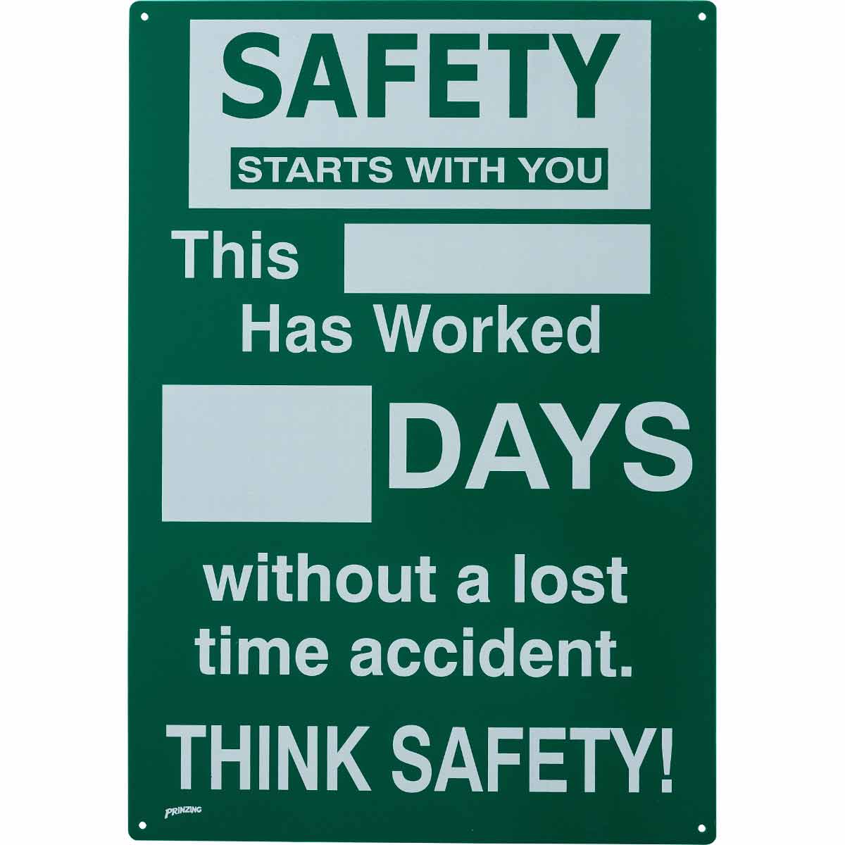 PRINZING SAFETY RECORD SIGN BLANK