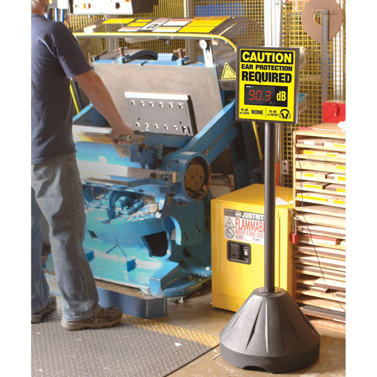 Decibel Status Sign HEARING PROTECTION REQUIRED SOUND GREATER THAN 85 ...