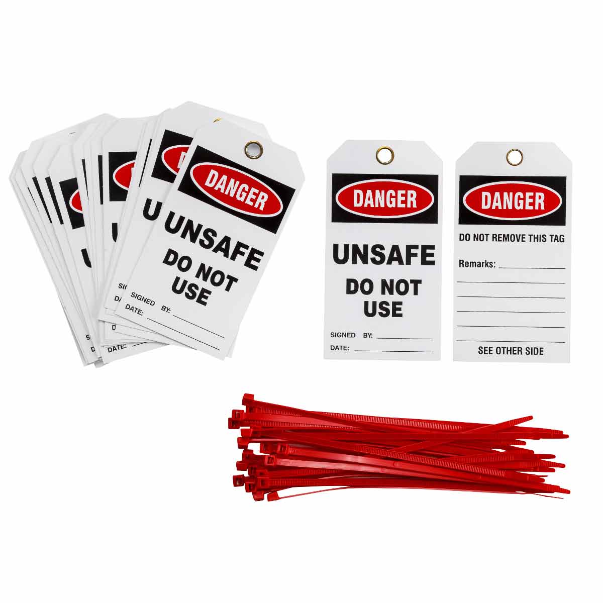 TAG DANGER UNSAFE DO NOT USE 25PK
