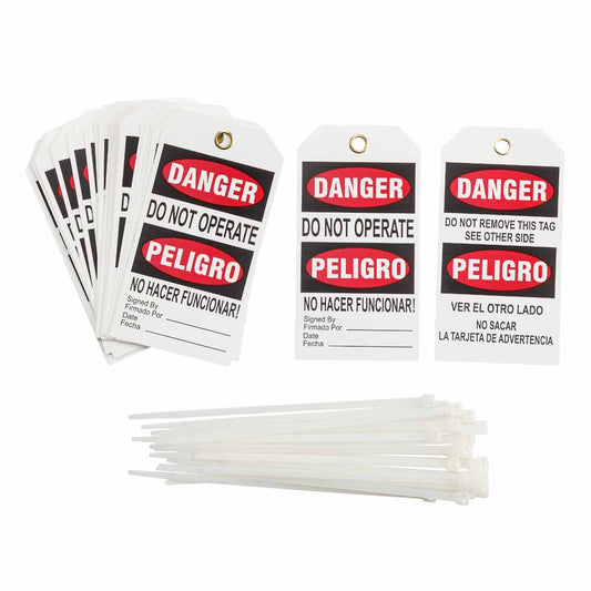 TAG BILINGUAL DANGER DO NOT OPERATE 25PK