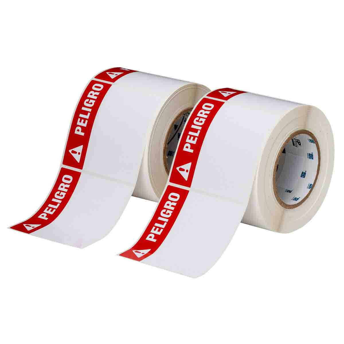 Label PELIGRO Polyester 4 in x 4in 2/PK