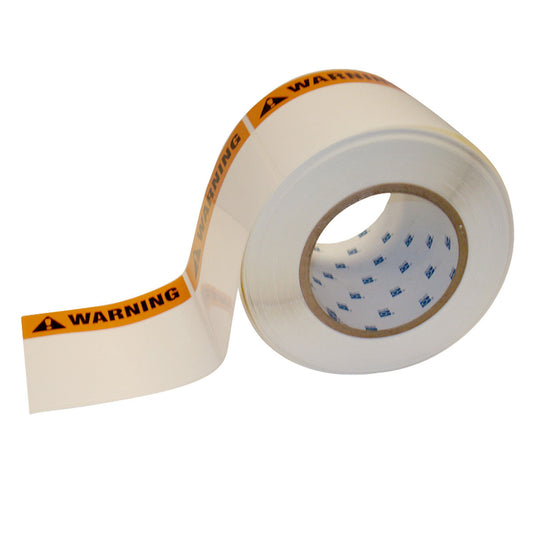 Label WARNING Polyester 4 in x 4in 2/PK