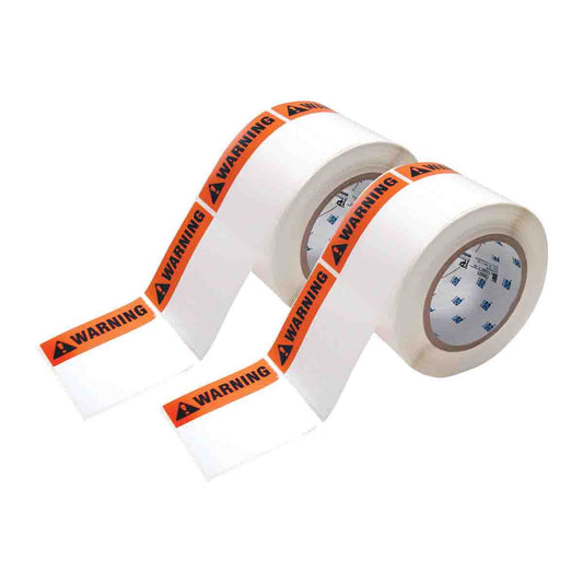 Label WARNING Polyester 3 in x 3in 2/PK