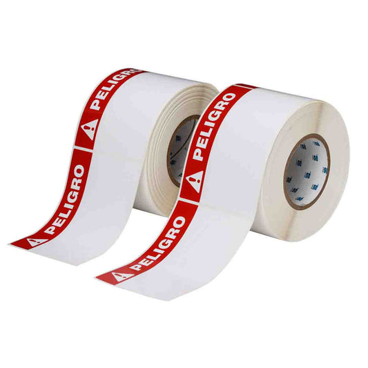 Label PELIGRO Polyester 4 in x 6in 2/PK