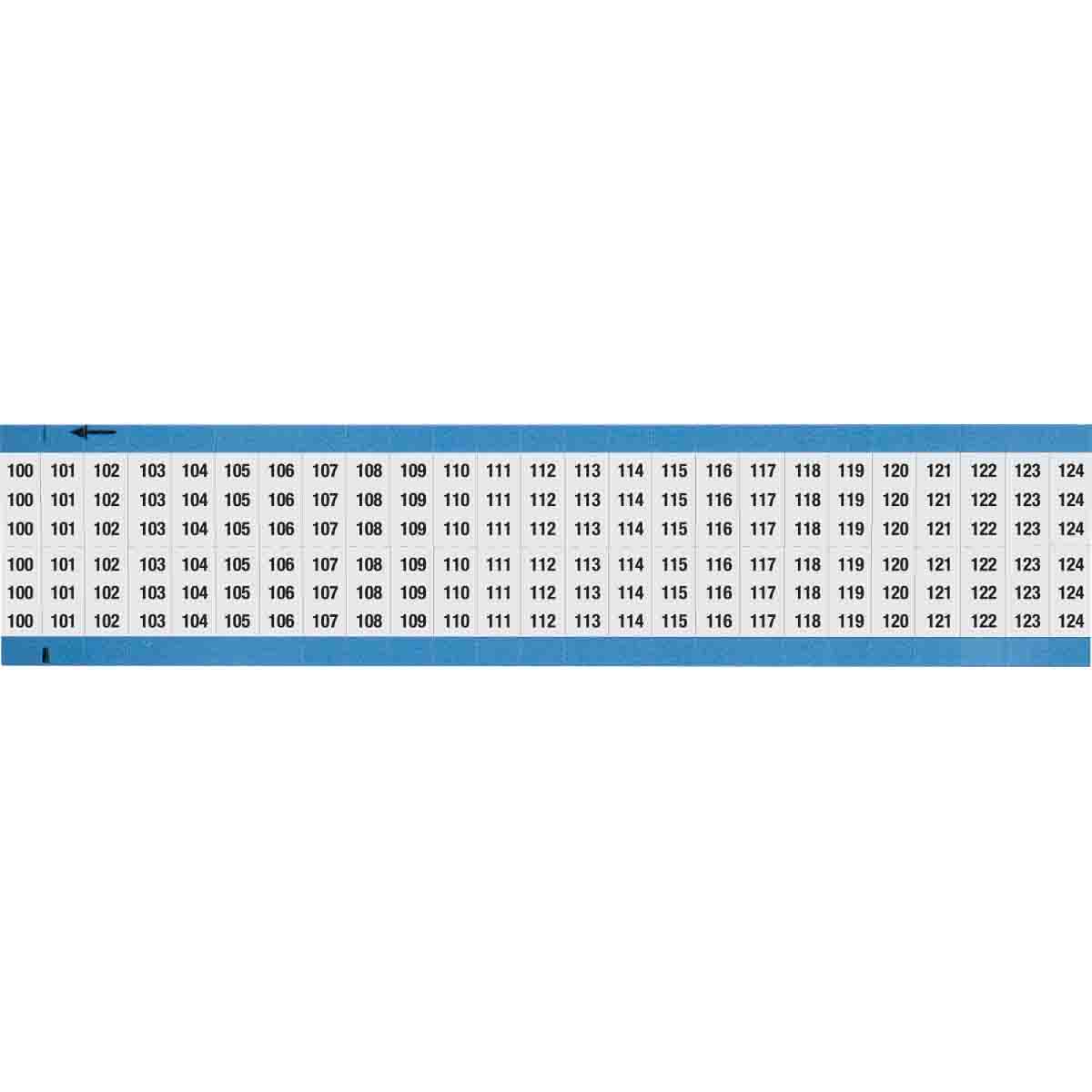 Wire Marker 0.75in H x 0.36in W, 100-124