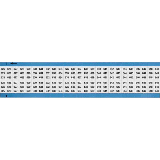 Wire Marker 0.75in H x 0.36in W, 625-649