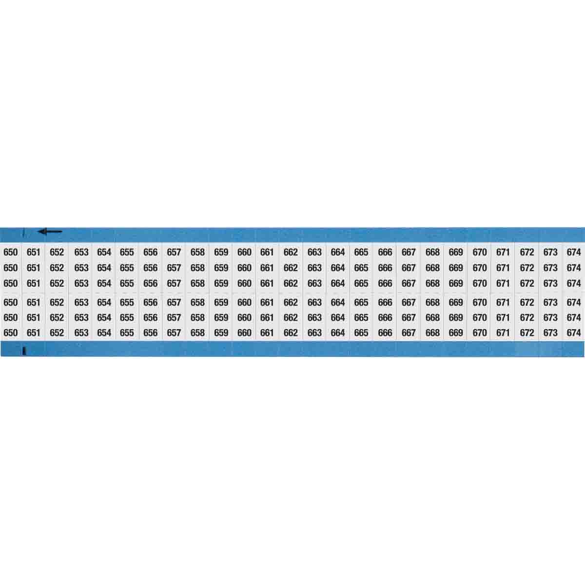 Wire Marker 0.75in H x 0.36in W, 650-674