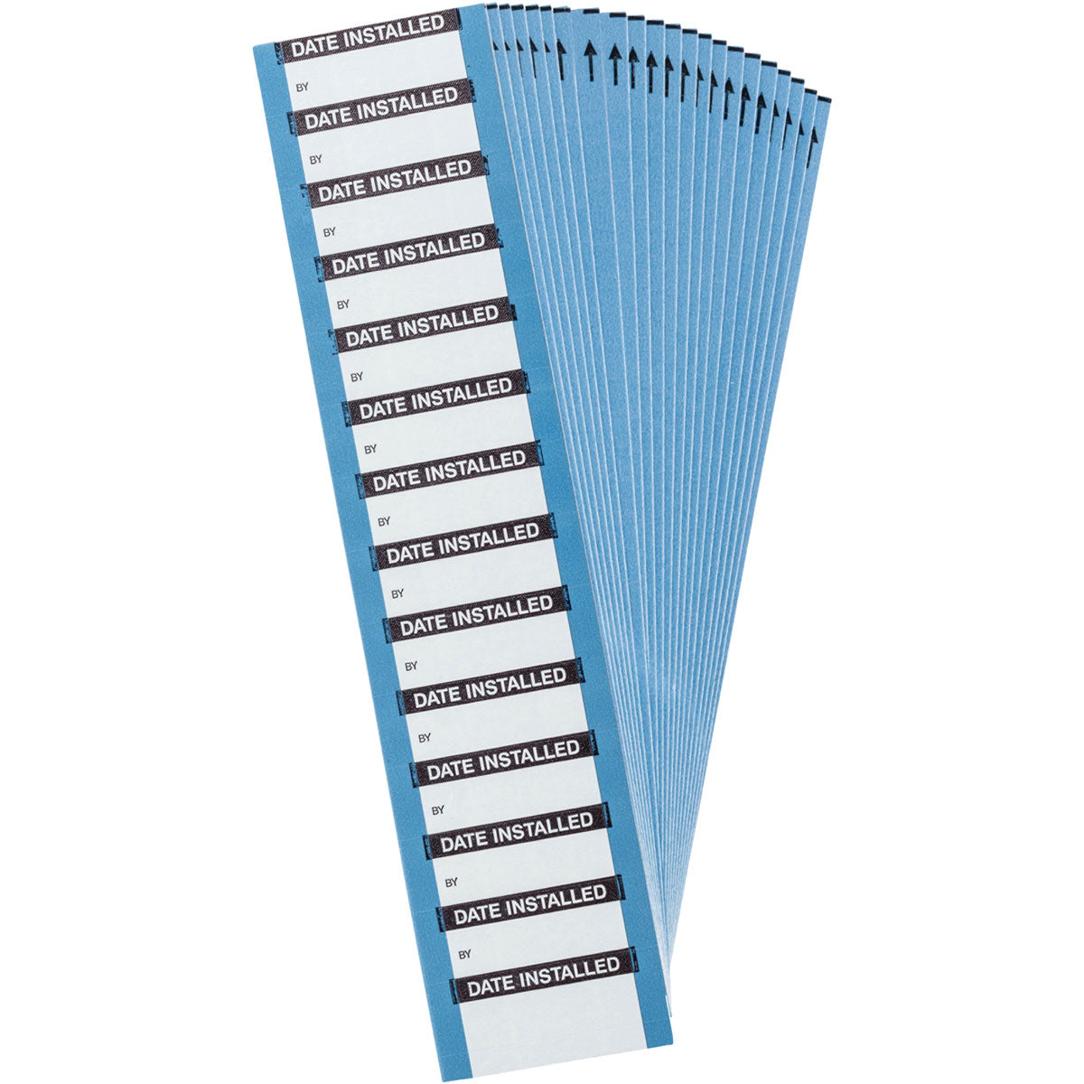 Date Installed Lbls Cloth Blk/Wh 25Pk