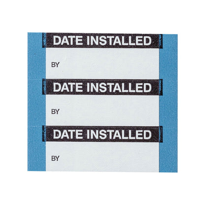 Date Installed Lbls Cloth Blk/Wh 25Pk