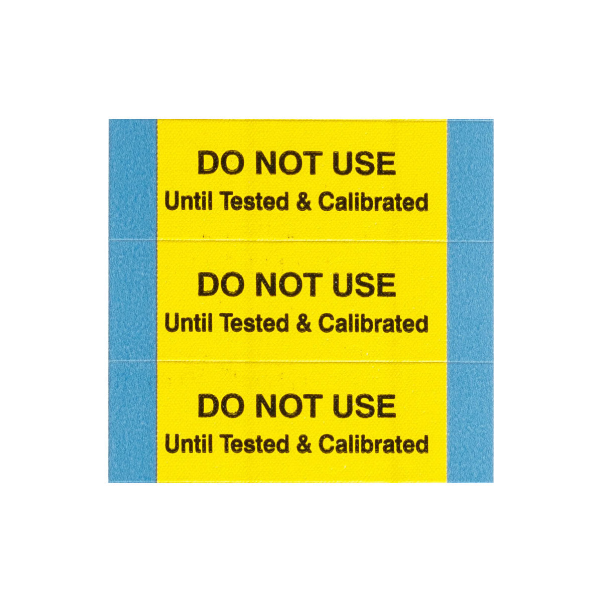 Calibration Lbls Cloth BlK on Ylw 25Pk